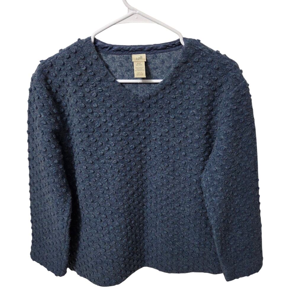 J. Jill XS Petite woman's v neck blue long sleeve sweater